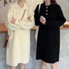 Long-sleeve Sweater Polo Dress