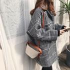 Woolen Plaid Coat As Shown In Image - One Size