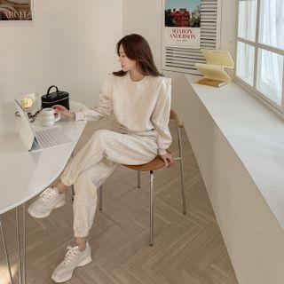 Set: Sharp-shoulder Sweatshirt + Jogger Pants