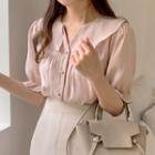 Collar Puff Sleeve Blouse