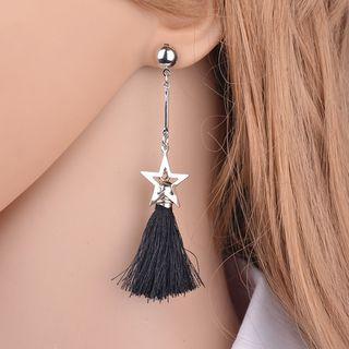 Metal Star Tassel Dangle Earring