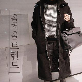 Zip-up Fleece Long Coat