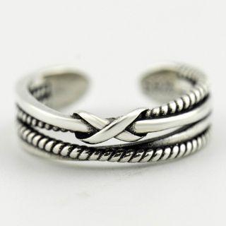 925 Sterling Silver Layered Open Ring S925 Sterling Silver - Silver - One Size