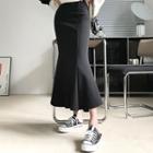 Band-waist Slit-back Maxi Mermaid Skirt