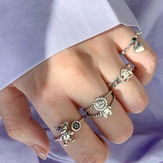 Lion / Bear / Heart Sterling Silver Open Ring