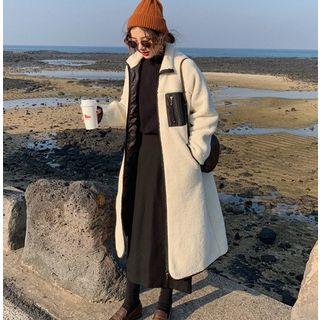 Long Sleeve Contrast Trim Pocket Coat