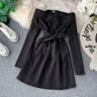Off-shoulder Tie-front A-line Dress