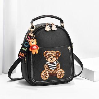 Sequined Bear Crossbody Bag