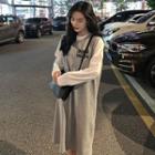 Set: Crew-neck Long-sleeve T-shirt + Lettering Sleeveless Dress