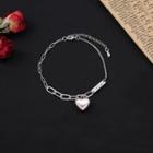 925 Sterling Silver Heart Anklet Silver - One Size