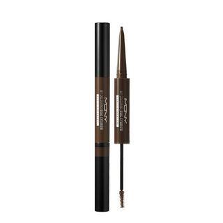 Macqueen - My Colouring Dual Eyebrow Pencil & Browcara - 3 Colors #01 Dark Brown