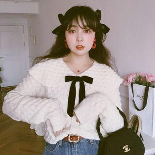 Ribbon Sailor-collar Sweater