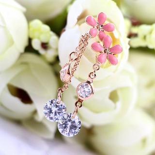 Flower Rhinestone Drop Earrings