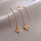 Rhinestone Fish Dangle Earring 1 Pair - Gold - One Size