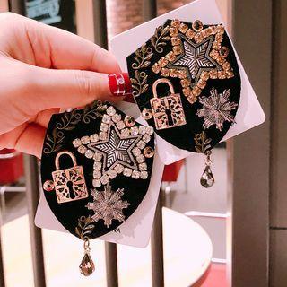 Star Lock Rhinestone Brooch