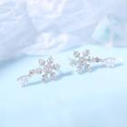 Rhinestone Snow Flakes Earring 1 Pair - As Shown In Figure - One Size