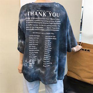 Tie-dye Lettering Short Sleeve T-shirt