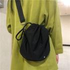 Nylon Drawstring Crossbody Bag Black - One Size