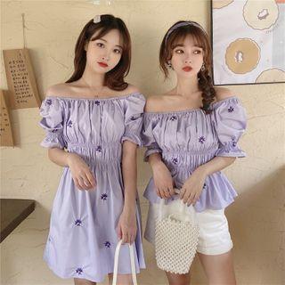 Puff-sleeve Floral Dress / Top