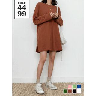 Slit-side Boxy Long T-shirt