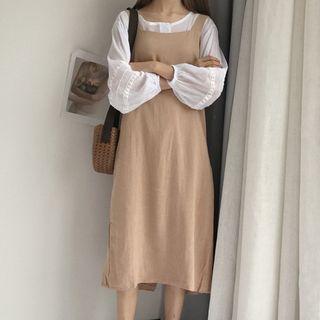 Square Neck Pinafore Dress
