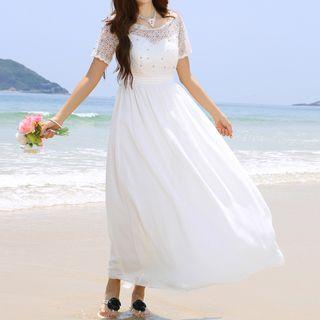Embellished Off-shoulder Sundress