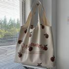 Print Canvas Tote Bag Tangerine - Off-white - One Size