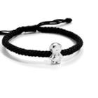 Bear Astronaut Sterling Silver String Bracelet Black - One Size