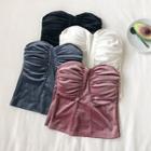 Velvet Strapless Slim-fit Tube Top