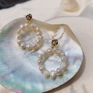 Freshwater Pearl Hoop Drop Earring