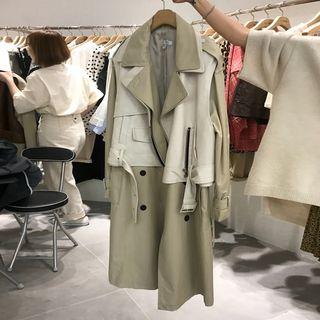 Mock Two-piece Midi Trench Coat