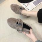 Fleece Rhinestone Flats