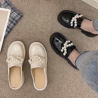 Low-heel Embellished Mules