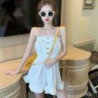 Ruffle Hem Strapless Playsuit
