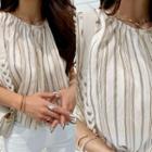 Sleeveless Striped Top Beige - One Size