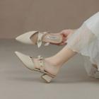 Block Heel Studded Bow Mules
