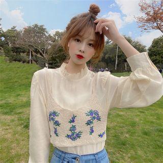 Spaghetti Strap Embroidered Top / Blouse