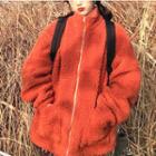 Fleece Zipped Jacket Orange - One Size
