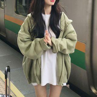 Hooded Zip Cardigan / Lace Open Front Jacket