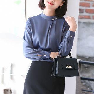 Long-sleeve Embellished Blouse