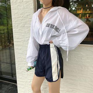 Lettering Striped Light Hoodie