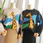 Giraffe Patterned Sweater
