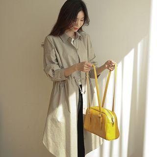 Tie-waist Loose-fit Longline Shirt
