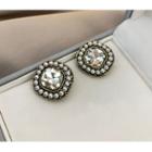 Faux Pearl Faux Crystal Earring 1 Pair - As Shown In Figure - One Size