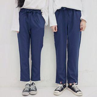 Couple Pinstriped Tapered Pants
