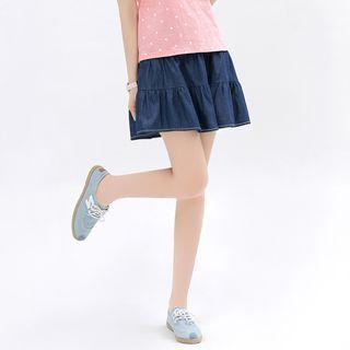Tiered Denim Skirt