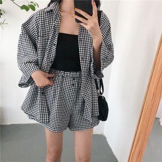 Set: Check Loose-fit Shirt + Loose-fit Shorts