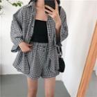 Set: Check Loose-fit Shirt + Loose-fit Shorts