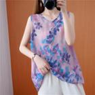 Floral Print Tank Top As Shown In Figure - One Size