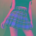 Pleated Tartan Mini Skirt